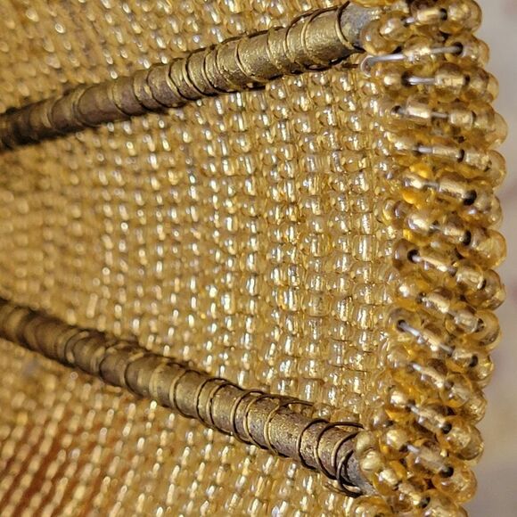 RUSTIC FARMHOUSE Antique Bronze Glass Bead Pendant Shade, Hand Beaded - Picture 3 of 7